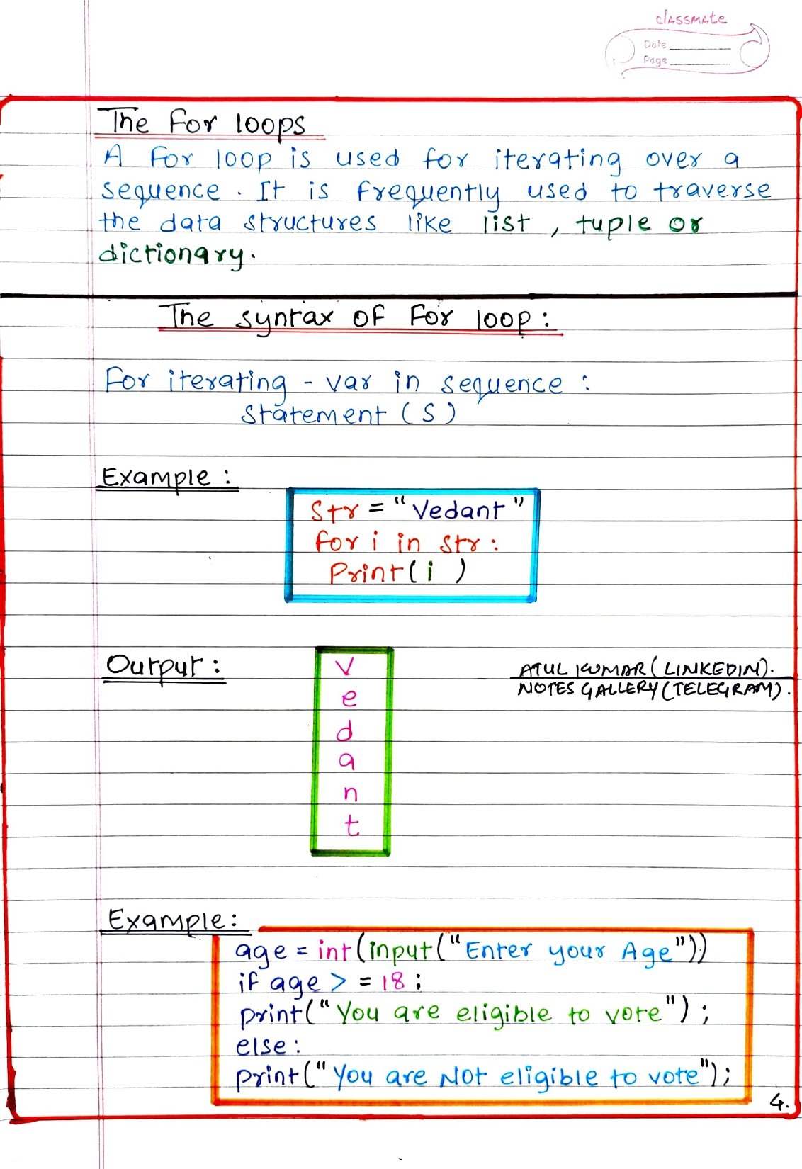 Basic Python Handwritten Pdf Connect Techs