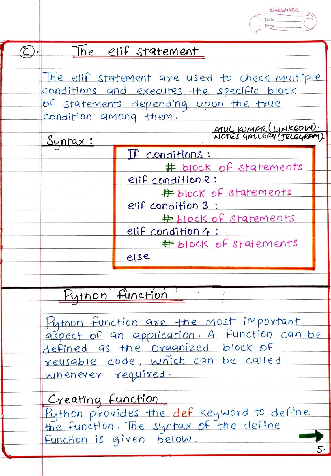 Basic Python Handwritten Pdf Connect Techs