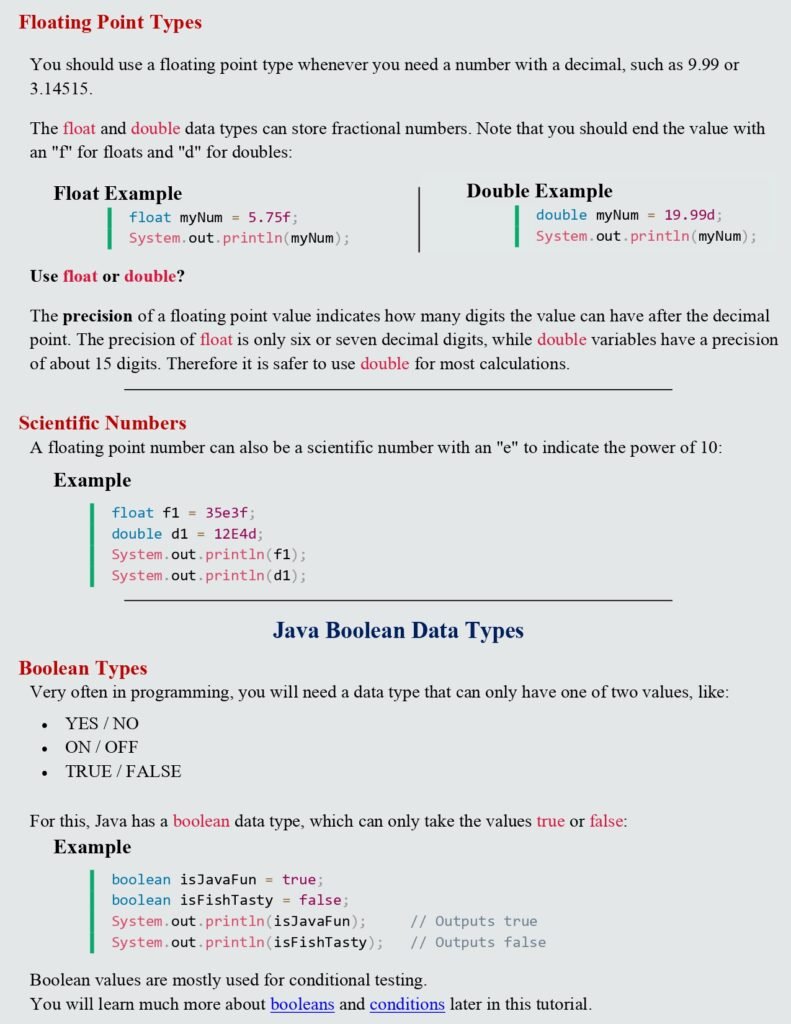 Java Boolean Data Types