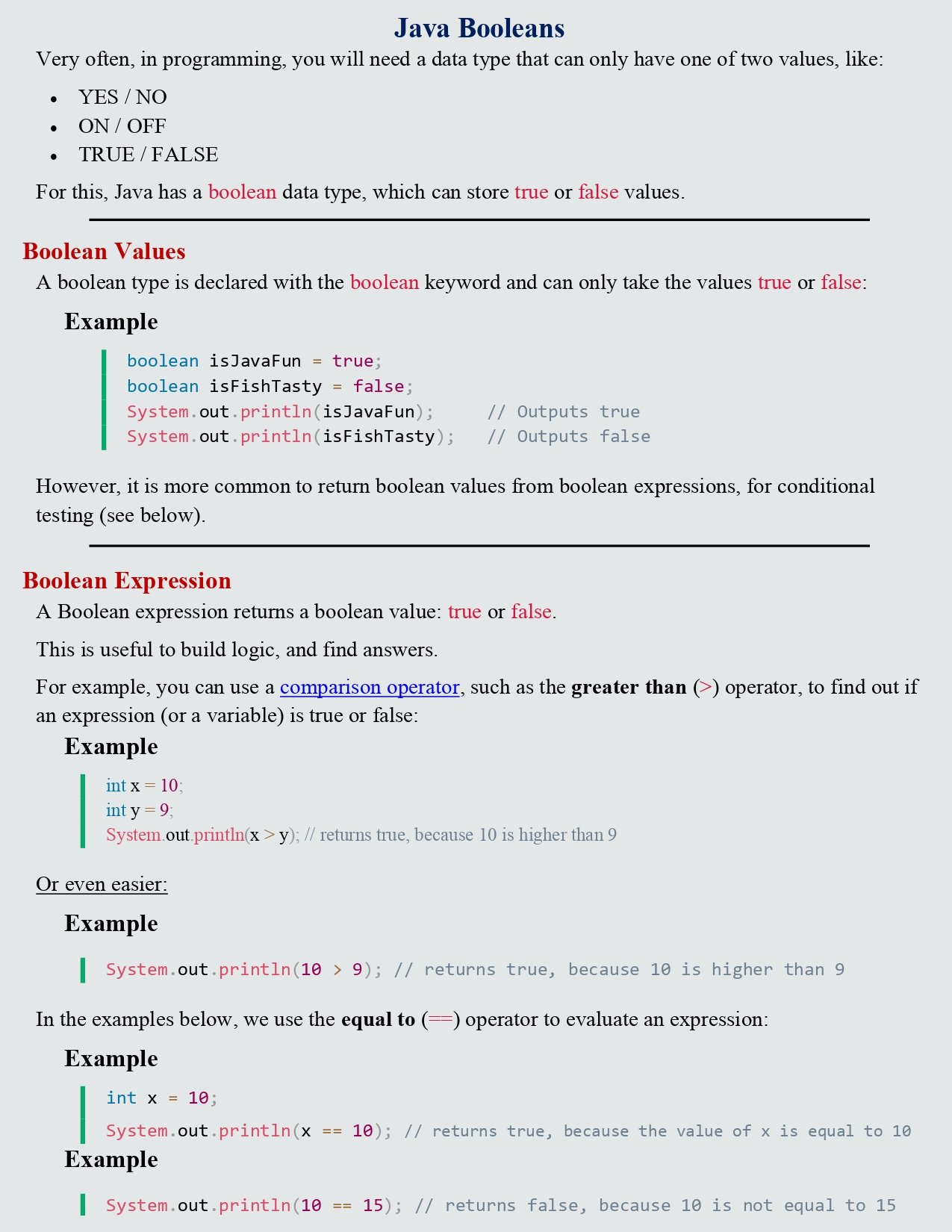 java boolean and assignment