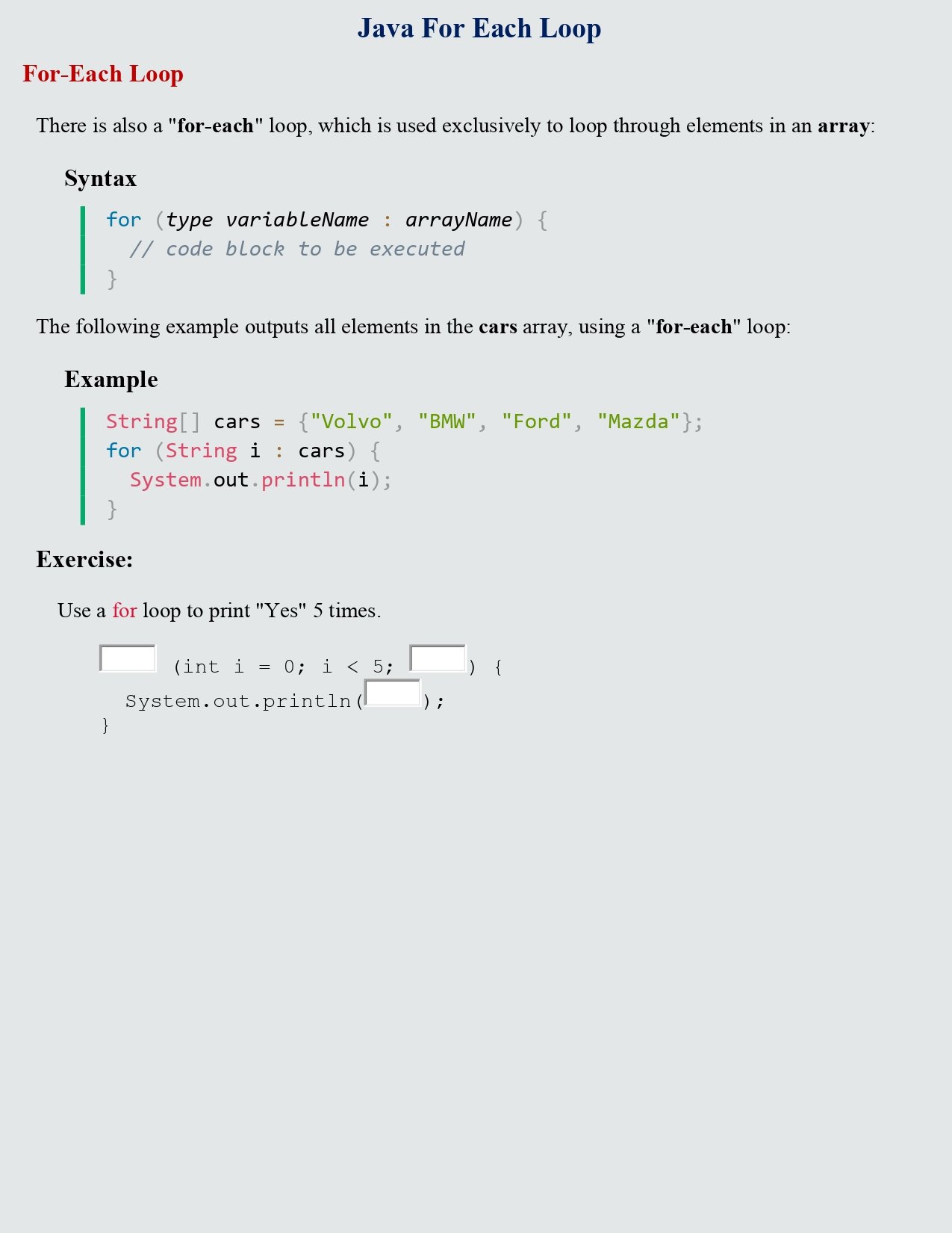 Java From Scratch Lesson 7 PDF (Java While Loop And For Loop) - Connect ...