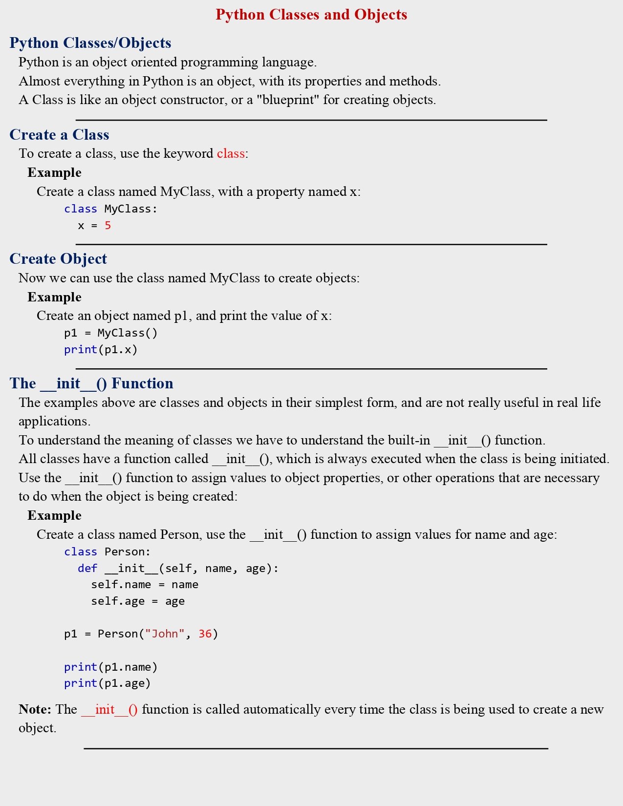 Python From Scratch Lesson 13 PDF (Python Arrays, Classes and Objects ...