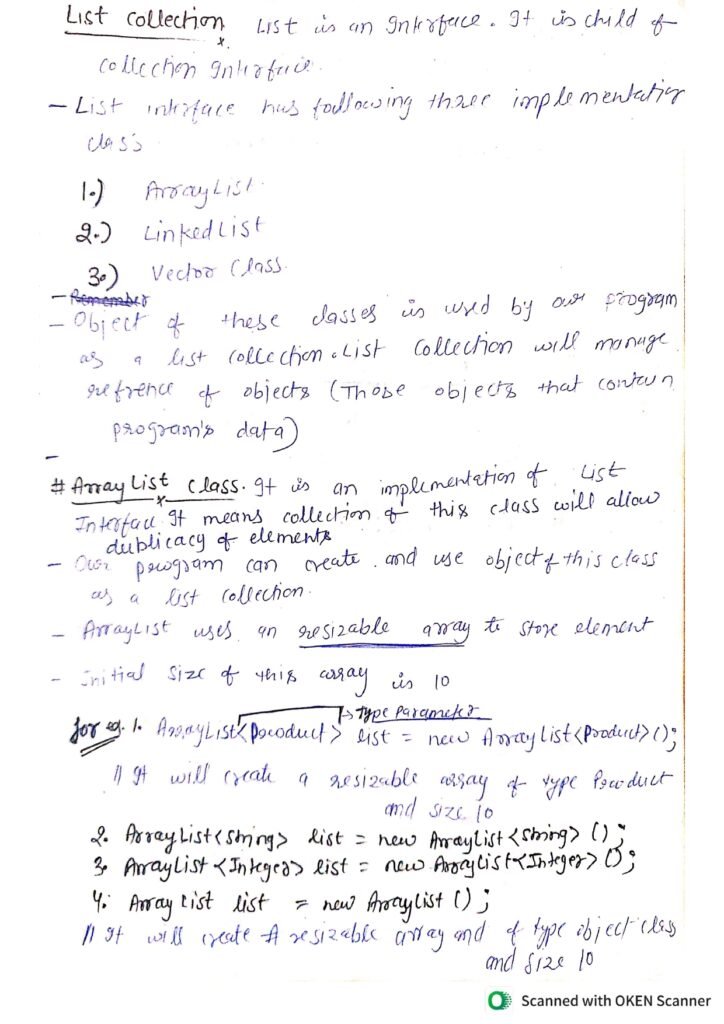 Java Collection Framework Hands Written notes page 0006