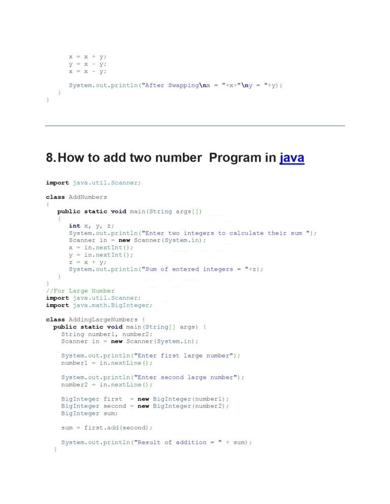 Java Programs (100 Programs): PDF Sheet for Coding Practice - Connect 4 ...