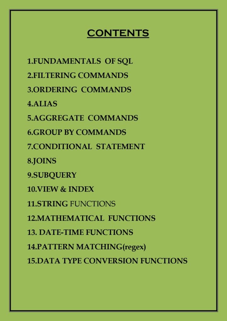 SQL Command Reference Pdf