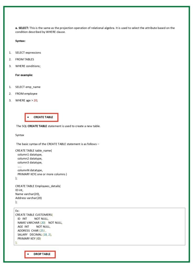 Simple SQL Notes for Interview Preparation page 0006