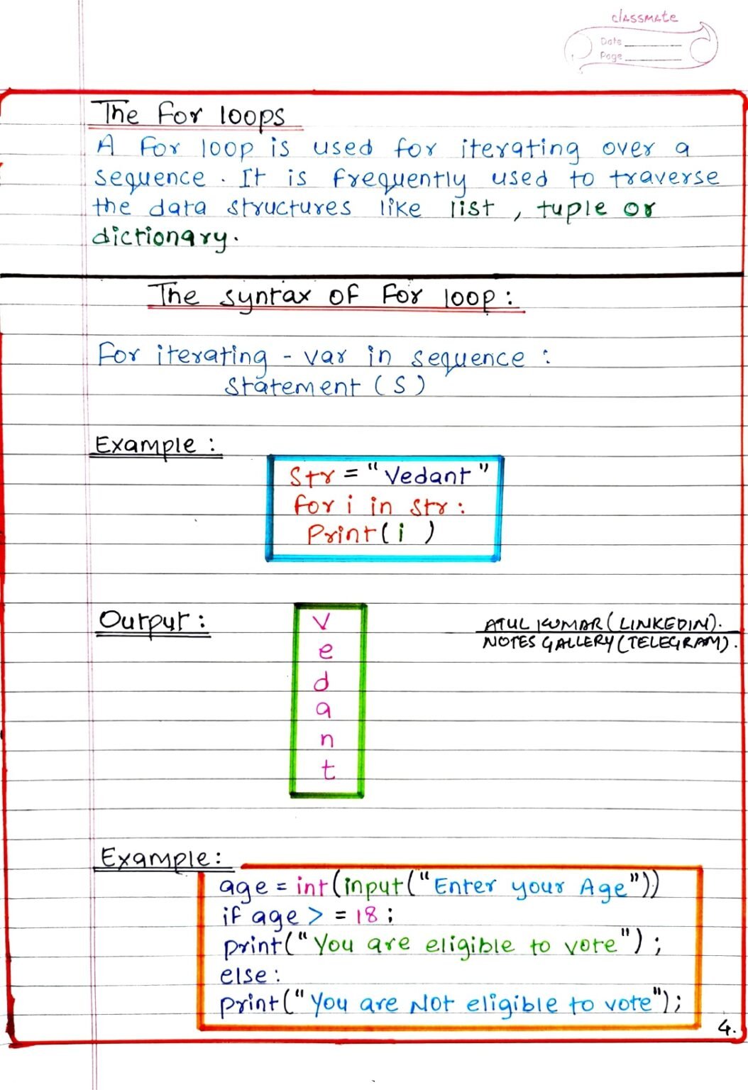 Basic Python Handwritten PDF - Connect 4 Techs