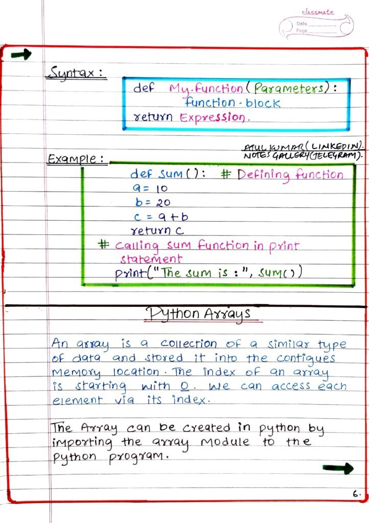 Basic Python Handwritten page 0006