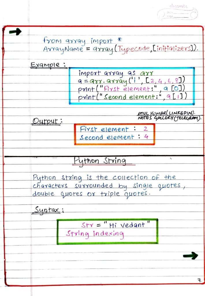 Basic Python Handwritten page 0007