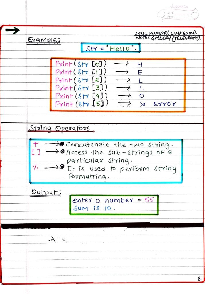 Basic Python Handwritten page 0008