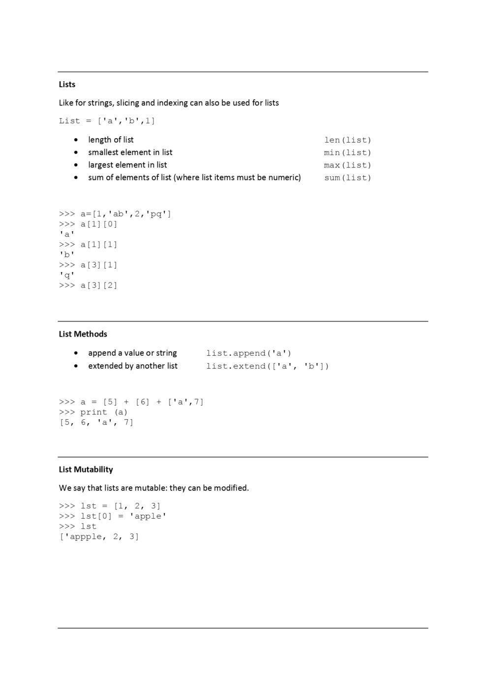 Basic Python Revision Notes: A Quick Refresher for Python Programmers ...