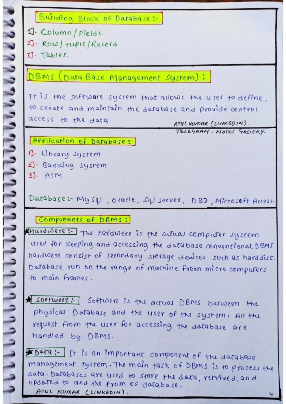 DBMS Notes Handwritten: A Comprehensive Guide To Database Management ...