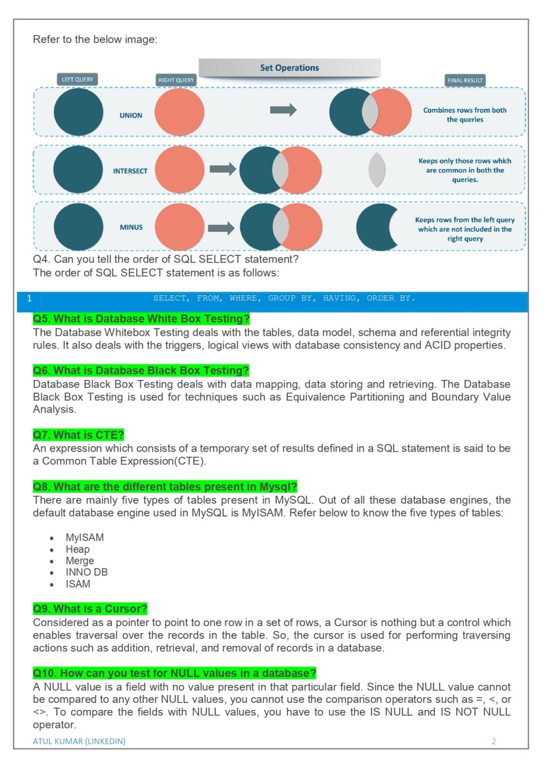 Mysql interview questions and answers pdf connect 4 techs