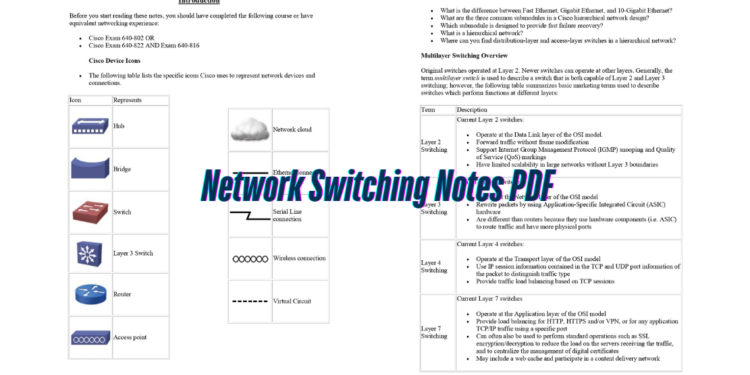 Network Switching Notes PDF