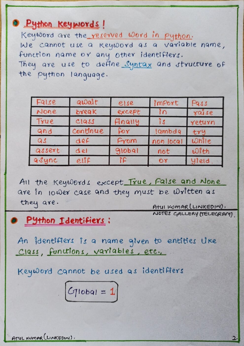 Python Full Course Handwritten - Connect 4 Techs