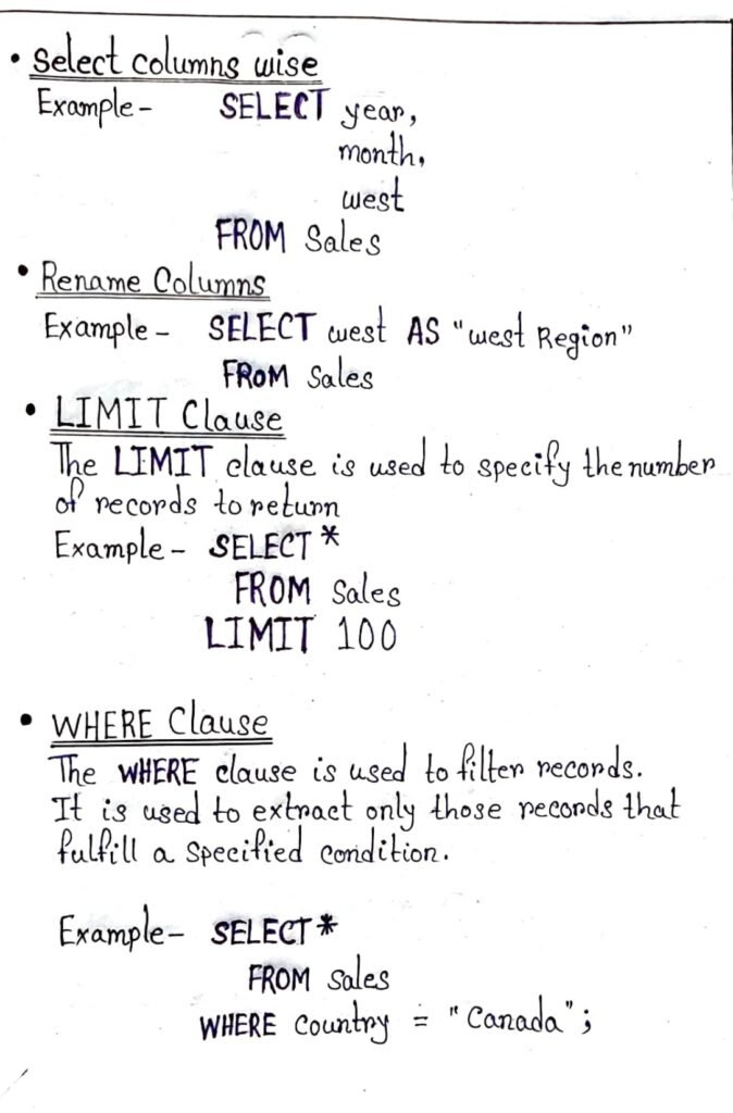 SQL Notes Handwritten page 0002