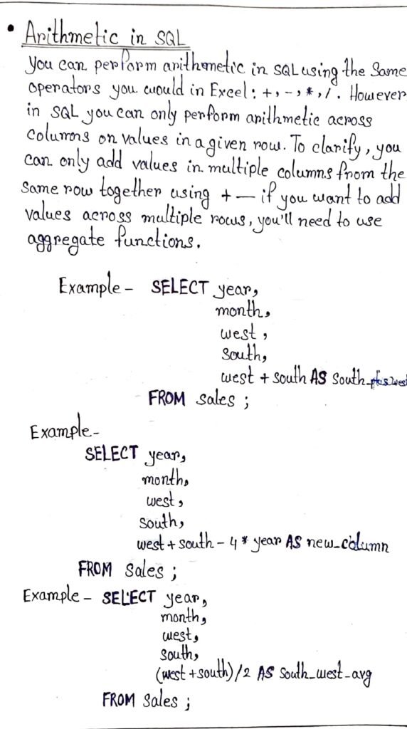 SQL Notes Handwritten page 0004