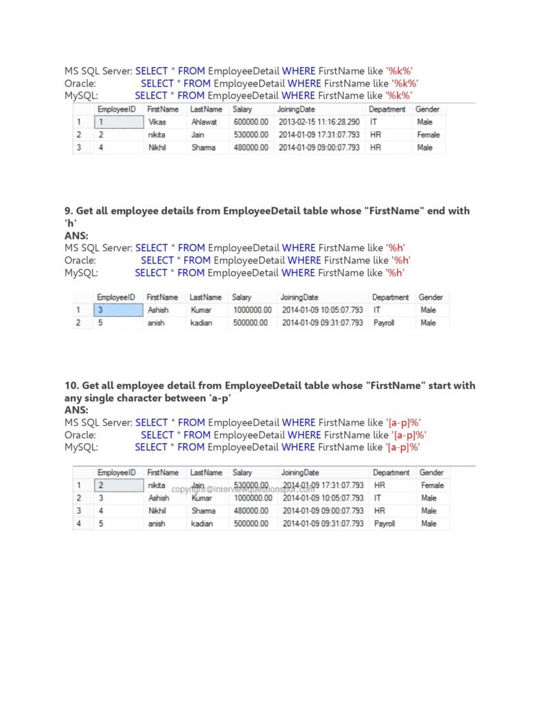 SQL Server Interview Question Answers PDF page 0006