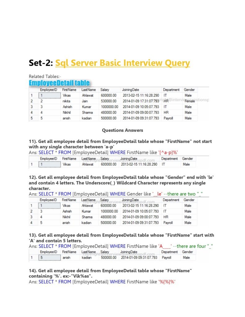 SQL Server Interview Question Answers PDF page 0007