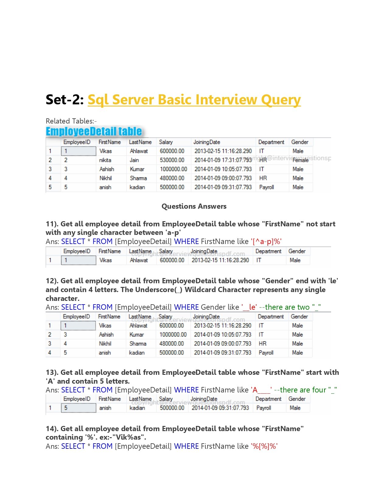 sql server interview questions problem solving