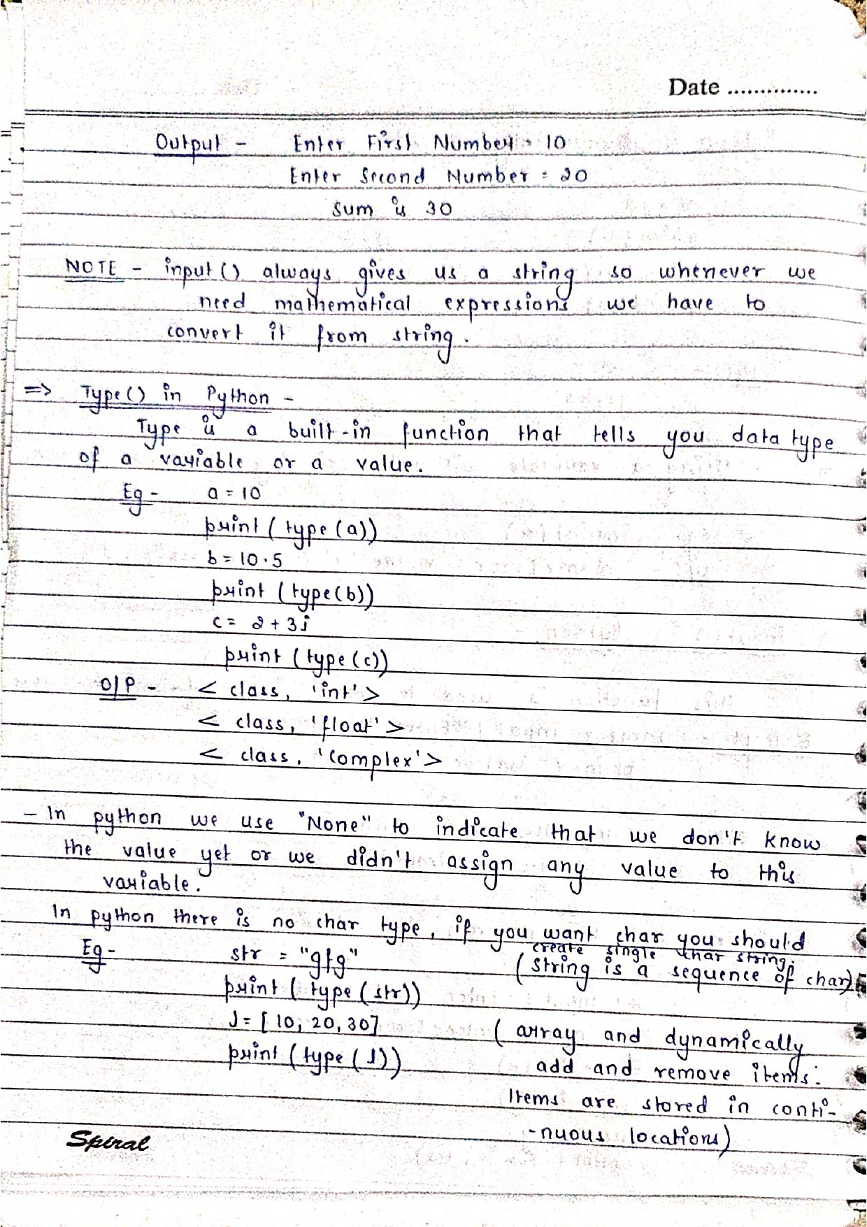 Complete Python Programming Notes PDF - Connect 4 Techs