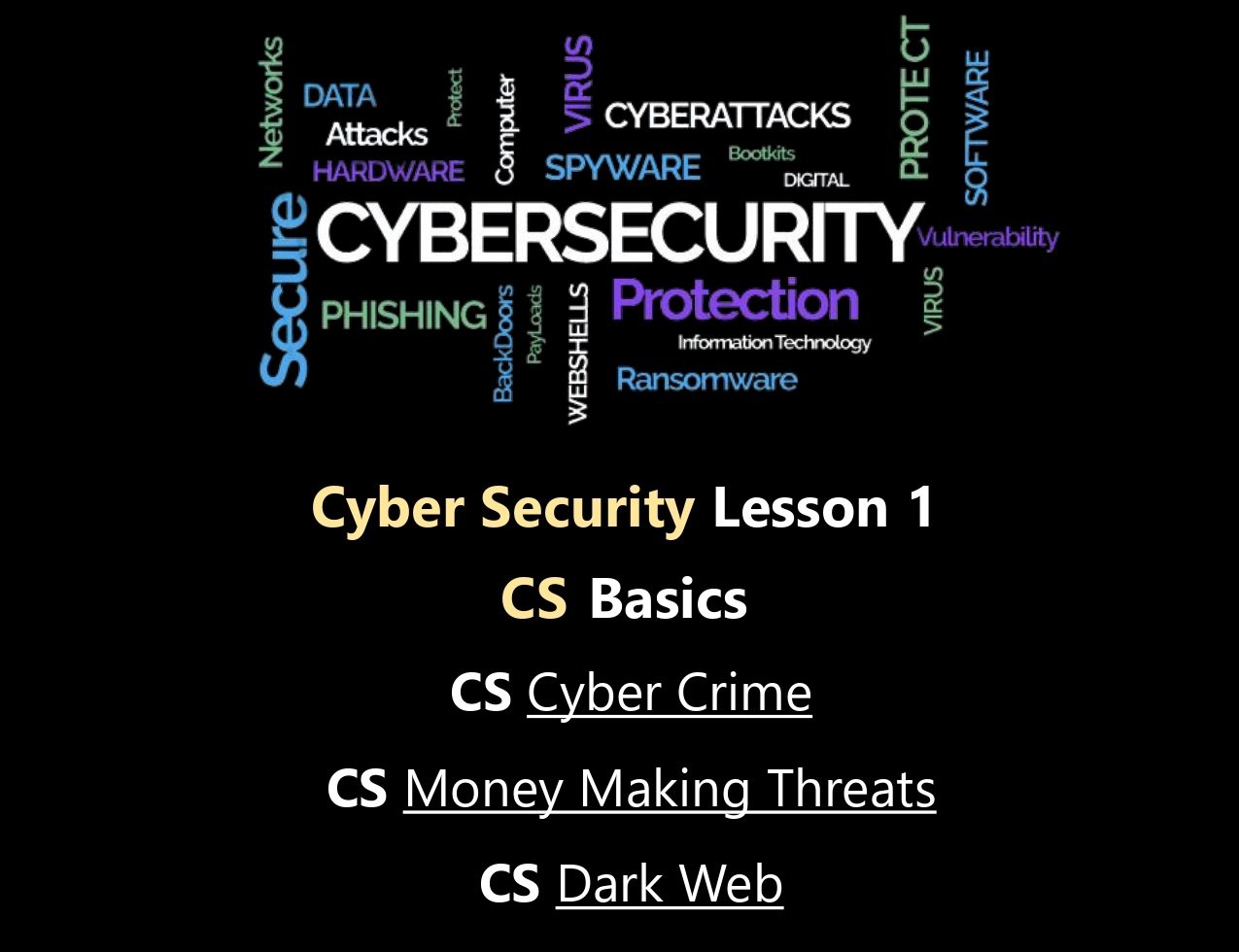 Basic Cyber Security (CS Lesson 1) PDF - Connect 4 Techs