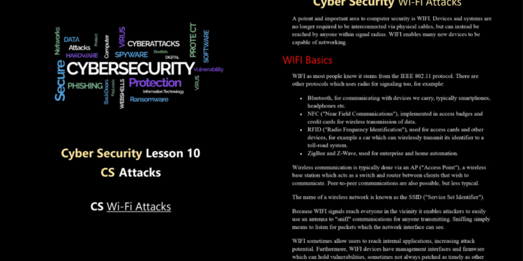 Cyber Security Wi-Fi Attacks (CS Lesson 10) PDF