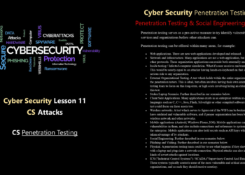 Cyber Security Lesson 11 (Cyber Security Penetration Testing)