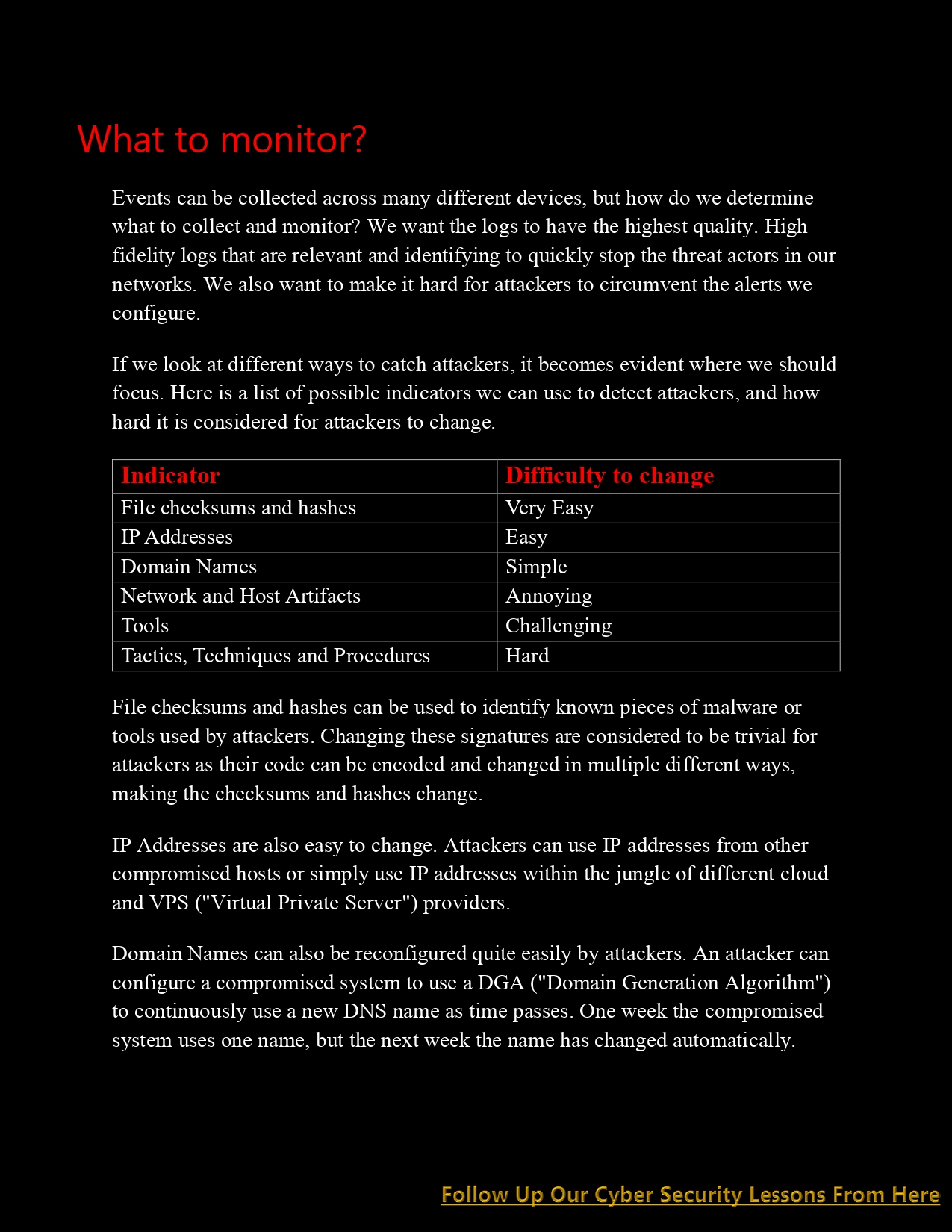 Cyber Security Security Operations (CS Lesson 13) PDF - Connect 4 Techs