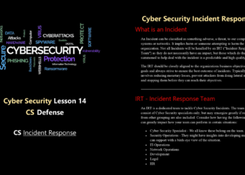 Cyber Security Lesson 14 (Cyber Security Incident Response)