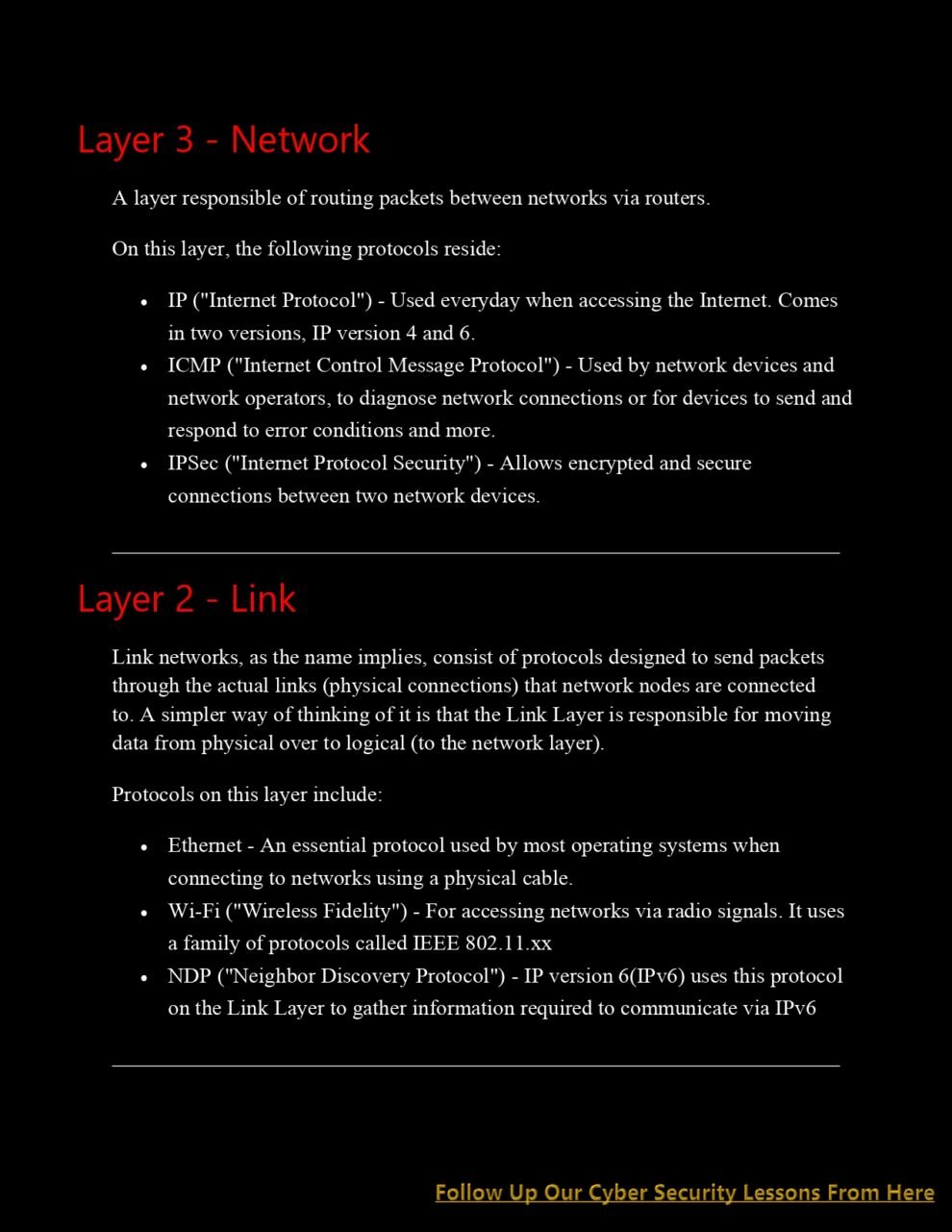 Cyber Security Networking Basics (CS Lesson 2) PDF - Connect 4 Techs