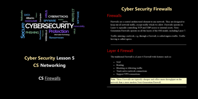 Cyber Security Lesson 5 (Cyber Security Firewalls)