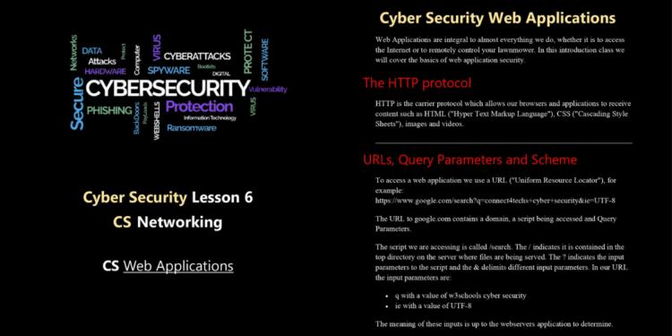Cyber Security Lesson 6 (Cyber Security Web Applications)