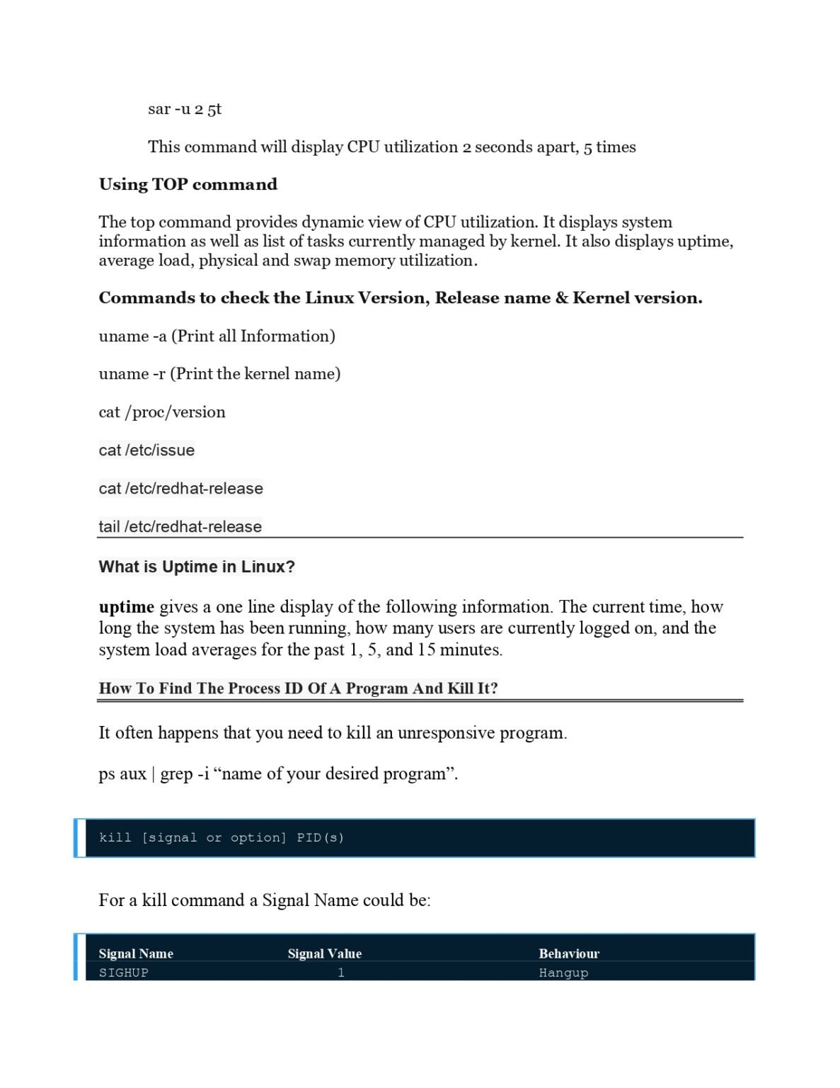 Linux Interview Notes (PDF) - Connect 4 Techs