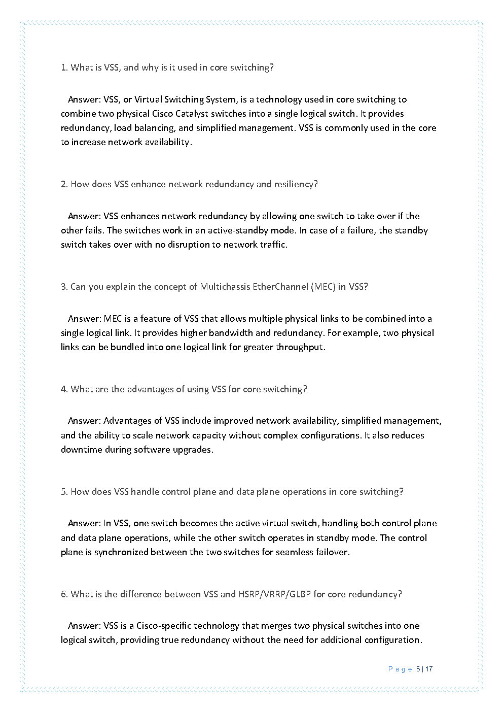 Vss Questionnaire.pdf Scaling Core Switching with VSS PDF - Connect 4 Techs