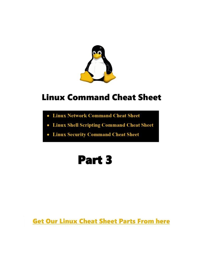 Linux Command Cheat Sheet Part 3 PDF - Connect 4 Techs