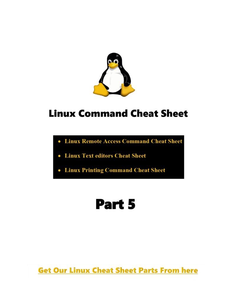 Linux Command Cheat Sheet Part 5 Pdf - Connect 4 Techs