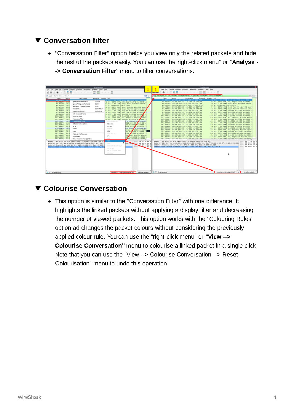 Wireshark and Traffic Analysis PDF - Connect 4 Techs