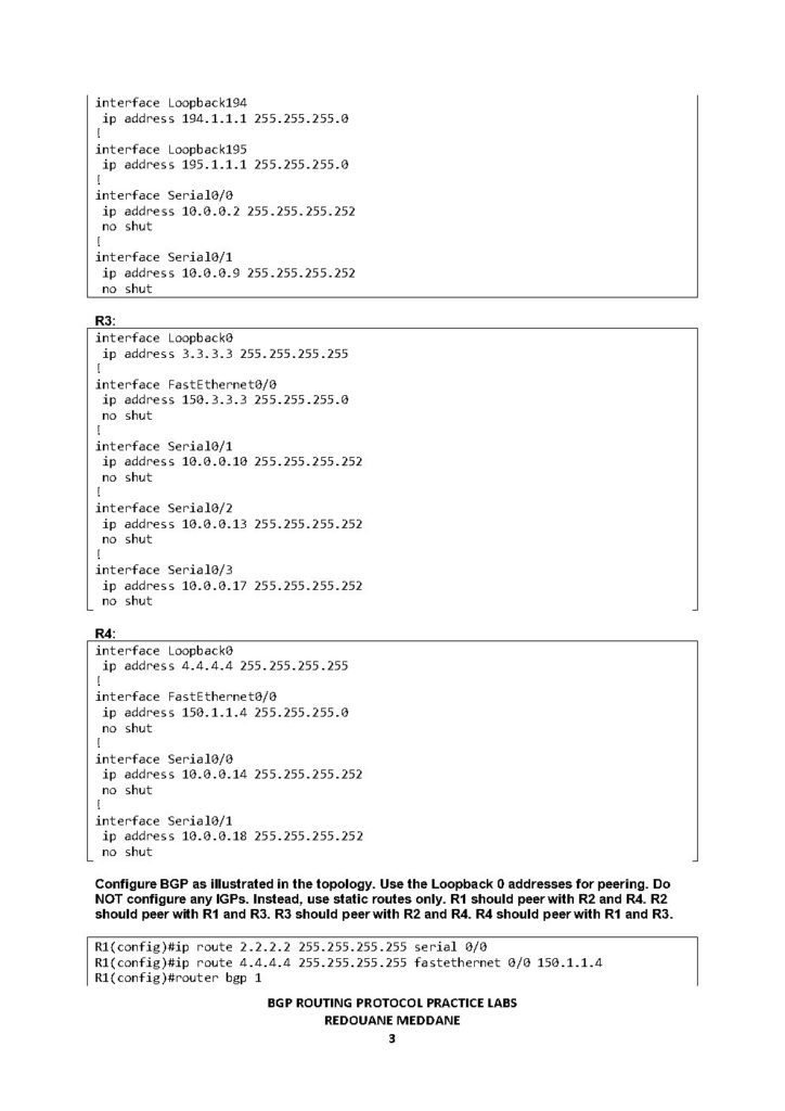 BGP Routing Protocol Practice Labs PDF