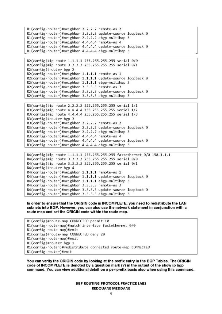 BGP Routing Protocol Practice Labs PDF