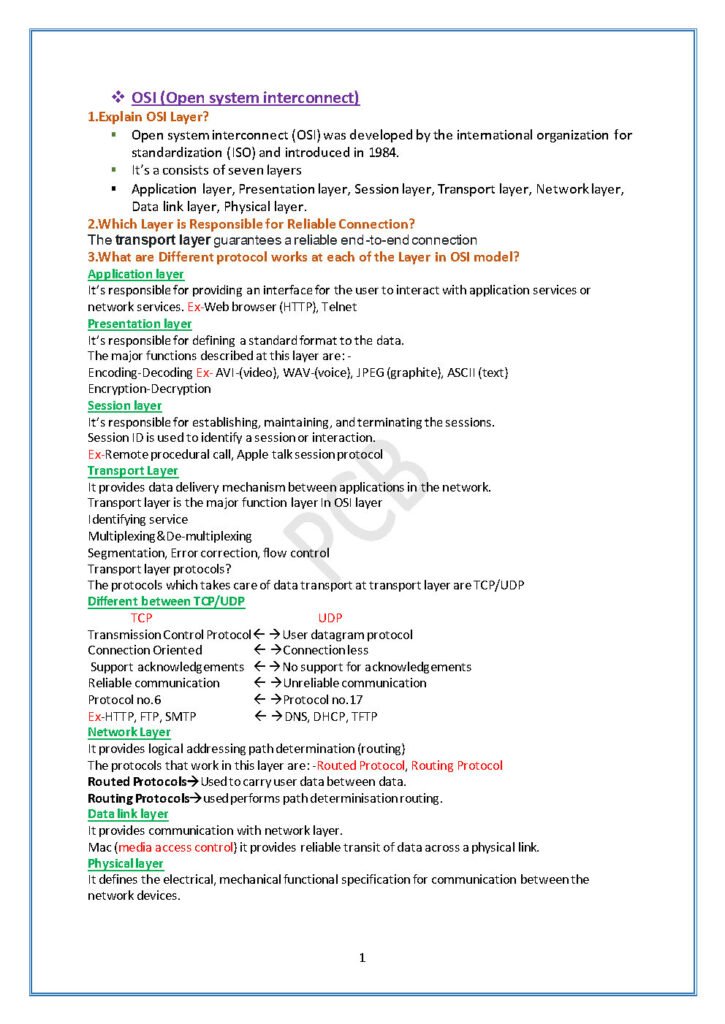 Quick Network Review PDF