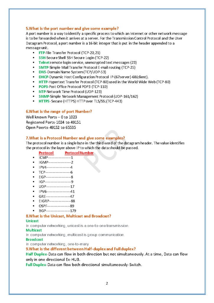 Quick Network Review PDF