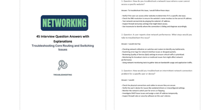 Troubleshooting Core Routing and Switching Issues- 45 Interview Q&A with Explanations - Connect 4 Techs Troubleshooting Core Routing and Switching Issues- 45 Interview Q&A with Explanations