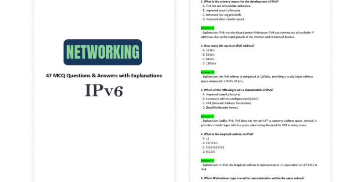Unlock IPv6 Mastery- 47 Practice Questions & Answers (PDF Guide)