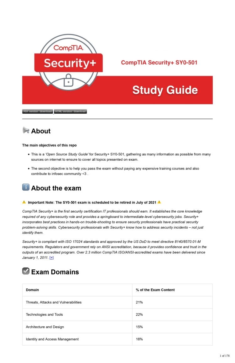 ComTIA Security Study Guide PDF