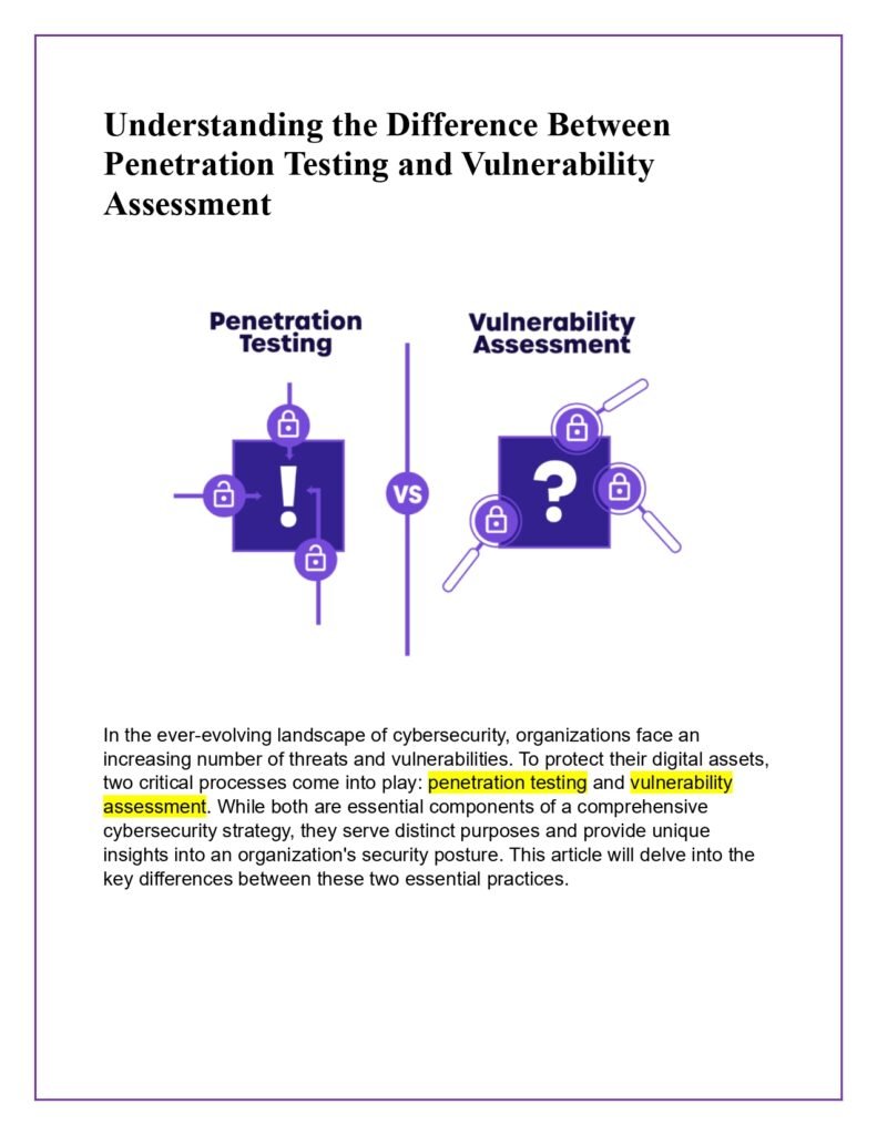 The Difference Between Penetration Testing and Vulnerability Assessment PDF