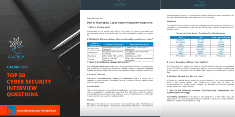 Top 50 Cybersecurity Interview Questions & Answers (Cheat Sheet)