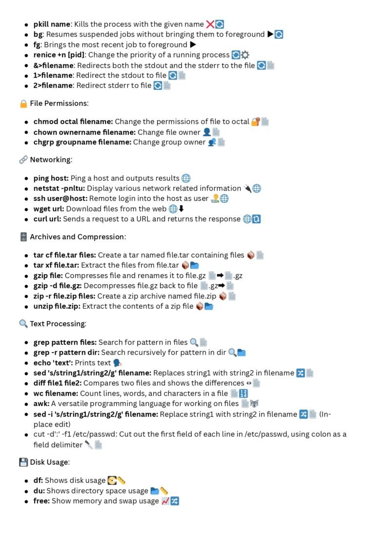 Linux and Git Cheat Sheet PDF - Connect 4 Techs
