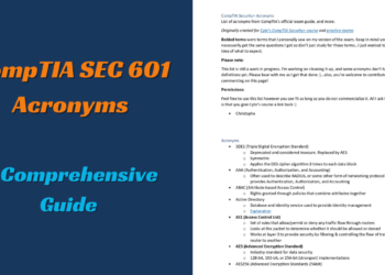 CompTIA Sec+ 601 Acronyms Explained PDF