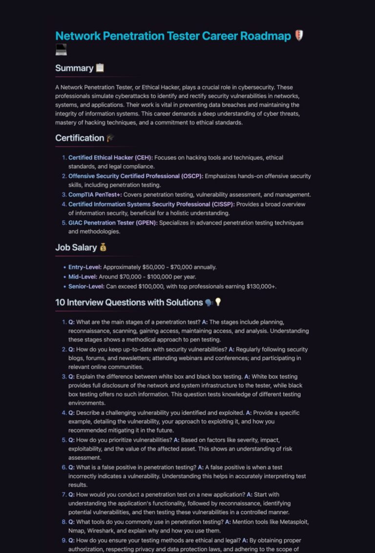 The Cyber Security Career Roadmap Guide PDF